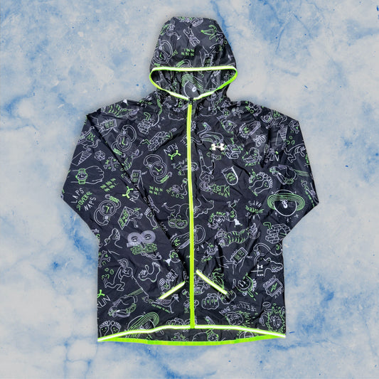 UNDER ARMOUR ALL-OVER GRAPHIC JACKET - NEON GREEN/BLACK