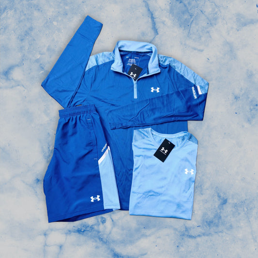 UNDER ARMOUR TECH 3-PIECE SET - BLUE/BABY BLUE