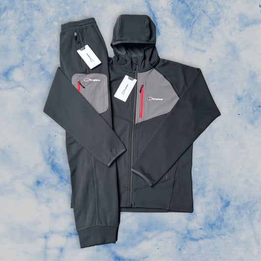 BERGHAUS FLEECE TRACKSUIT - BLACK/GREY/RED